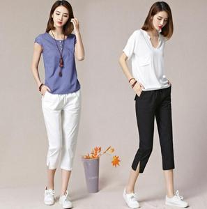 Short taille haute <span class=keywords><strong>en</strong></span> coton et <span class=keywords><strong>lin</strong></span> <span class=keywords><strong>blanc</strong></span> pour <span class=keywords><strong>femme</strong></span> Coupe ample surdimensionnée Respirant pour le printemps et l'été Tenue décontractée - Product Image 2