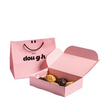 Boîte d'emballage personnalisée pour desserts pour bébés, en carton blanc de qualité alimentaire avec fenêtre transparente, boîte de cuisson, boîte pliante en papier type sac à main