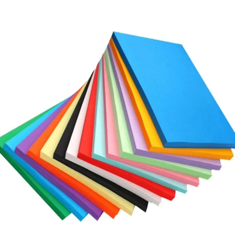 Papel colorido impressão do escritório a4 100% de polpa, papel colorido do artesanato 100/250/500 ream brilhante cores pastel papel de impressão colorida