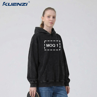 Sweat-shirt à capuche Kuenzi pour femme, style américain, épaules tombantes, coupe ample, 100% coton, 360 GSM, lourd, délavé et décoloré