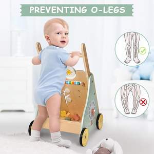 Jouet éducatif d'apprentissage Walker Push & Pull Toy multifonctionnel en bois trotteur pour bébé pour bébé tout-petit - Product Image 6