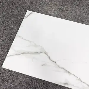 48x24 inch Indoor Glazed Polished Ceramic White Carrara Floor Tile 1200x600