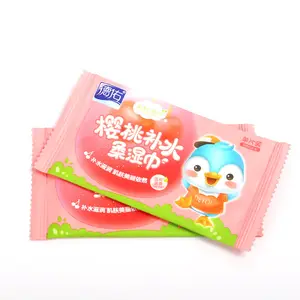 Lidah Buaya Gratis Dapat Larut Edible Grade Saku Pack Anak Tangan Bayi Lap Basah Supplier Jaringan dengan Logo Korea