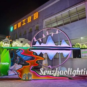 ไฟเรือกันน้ำสำหรับภายนอกอาคาร SENZHAO ไฟตกแต่งภูมิทัศน์แบบกำหนดเอง 512DMX ไฟประดับเรือรูปดอกไม้ ไฟตกแต่งลวดลายสำหรับน้ำ - Product Image 1