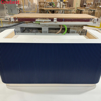 Bureau de réception bleu foncé Design d'intérieur Comptoir de spa de salon en Corian à surface solide contemporain sur mesure