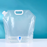 Sac à eau pliable de camping en plein air de grande capacité de 10 litres, conteneur à eau en plastique pour boisson
