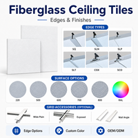 Tuiles de plafond acoustiques en fibre de verre Titan NRC 0.9 Classe A ignifuges, panneaux insonorisants légers