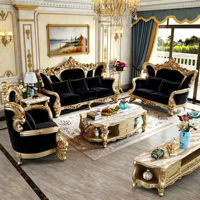 Canapé d'angle en tissu et bois sculpté, style royal français, luxe antique, pour salon, ensemble de canapés européens en bois doré, haute densité