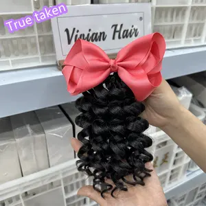 Vivian little eytail hair extension kanekalon capelli umani come ricci ondulati prodotti per capelli privati per ragazze nere