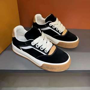 Chaussures de course basses en cuir personnalisables avec logo pour hommes, style basketball, noires, légères, pour la marche quotidienne - Product Image 5