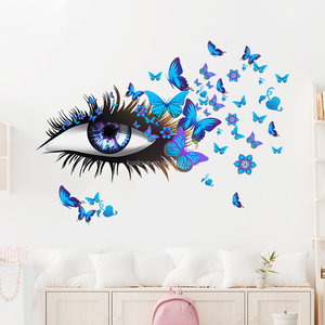 Cils créatifs pour les yeux Papillon coloré stickers muraux Salon chambre décoration papier peint autocollants auto-adhésifs - Product Image 5
