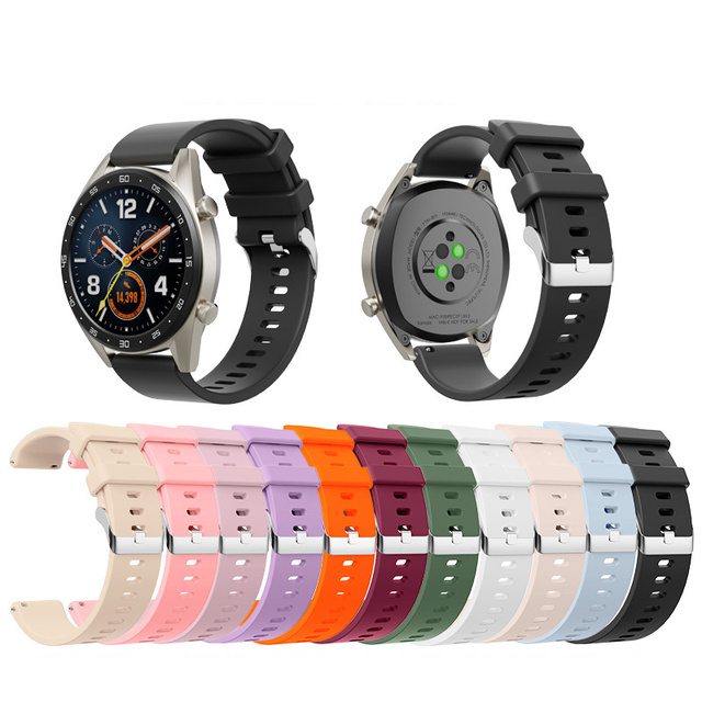 Universal 20mm Silicone Smartwatch Strap Accessory Compatible Band Bracelet for Samsung Galaxy for Huawei Garmin Smartwatches