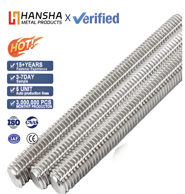 Grade 4.8 8.8 Hot Dip Galvanized Fully Threaded Rod HDG Carbon Steel All Thread Bar Anti Corrosion Stud Bolt Fastener