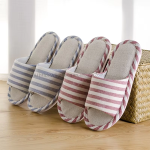 Women's Linen Striped for Slippers for Home and Bedroom Soft-Soled for Spring Summer and Winter Seasons - Product Image 5