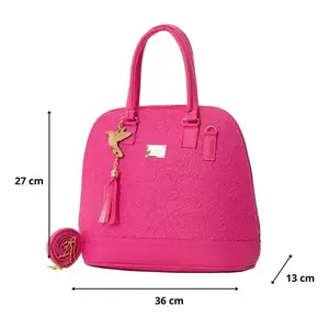 Sac fourre-tout décontracté pour femme Fana Ayla M3781 couleur Bougainvillea, ouverture supérieure, deux anses, doublure en paille, style luxueux - Product Image 4