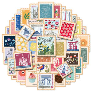 50PCS EE. UU. Franqueo <span class=keywords><strong>España</strong></span> World Landmark Floral Reino Unido Italia Portugal Stamp Sticker - Product Image 1