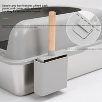 Grande litière pour chat en acier inoxydable, bac à litière métallique durable pour animaux de compagnie, plateau à litière à bords hauts, nettoyage facile, contrôle des odeurs