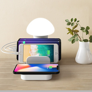 เหมาะสำหรับ YM-UD12 สีขาว ที่ชาร์จ USB รูปทรงเห็ดอเนกประสงค์ 3 พอร์ต USB ชาร์จเร็ว 3.0 ที่ชาร์จไร้สาย / โคมไฟกลางคืน - Product Image 4