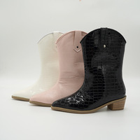 Bottes de cowboy d'hiver pour fille, bottes de luxe de créateur, chaussures décontractées pour enfants, bottes pour filles, chaussures pour enfants
