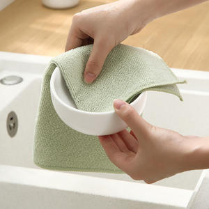 Chiffons de nettoyage à séchage rapide lavables à l'huile antiadhésive verte lingettes absorbantes cuisine propre torchon écologique chiffons de vaisselle absorbants - Product Image 5