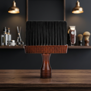 Brosse à raser et à barbe carrée pour homme Custom Shave Edge SE-1882, manche en métal, poils synthétiques - Product Image 3