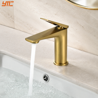 Robinet mitigeur de lavabo commercial en cuivre pour projets hôteliers et d'appartements, avec cartouche en céramique, pour la vente en gros