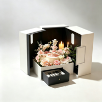 Scatola Regalo per Torte a Doppia Porta con Cassetto, Lussuosa Confezione Rigida in Carta per Torte di Compleanno e Fiori