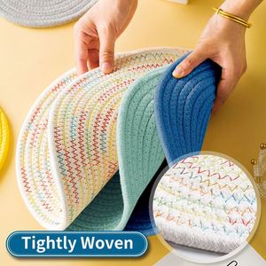 <b>Large</b> Modern Classic Cotton Rope Placemat Indoor Outdoor Dining Table Protection Bar for Hotels Parties Christmas Fabric Gifts - Product Image 6