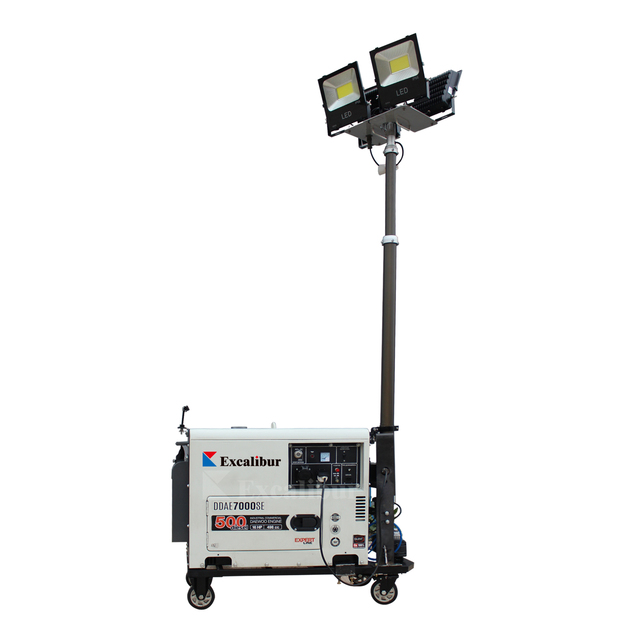 Excalibur Cheap Prices Portable LED Diesel Engine Generator Mobile Light Tower for Outdoors Construction Industrial Lighting