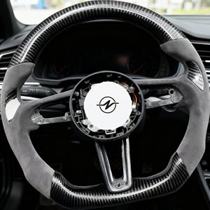 Volante in Fibra di Carbonio Forgiato Personalizzato per <span class=keywords><strong>Ford</strong></span> Mustang 2015-2023, <span class=keywords><strong>Accessori</strong></span> Interni Auto in Alcantara - Product Image 3