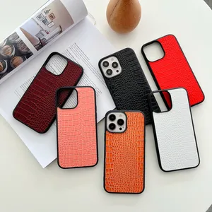 Casing Ponsel Kulit Pu Modis Casing Penutup Belakang Pola Buaya Casing Ponsel Tahan Benturan untuk iPhone 14 13 Pro Max