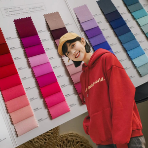 TC 340gsm 100% Cotton Vải Dệt Kim Hai Mặt Rắn Colour Chải Kỹ Và Đánh Răng Vật Liệu Cho Phụ Nữ Của Áo Nỉ Và Hoodies - Product Image 3