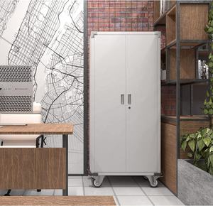 홈 오피스 차고 72 "롤링 도구 스틸 찬장 잠금 문 4 조절 선반 금속 스토리지 캐비닛 바퀴 - Product Image 2