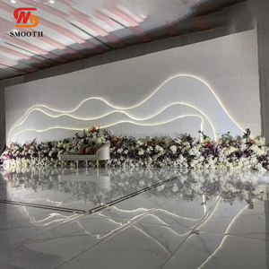 Panel LED Acrílico Curvo con Forma de Montañas Cuadradas Modernas, Iluminación Cálida, Fondo Lujoso con Tamaño Personalizable - Product Image 2