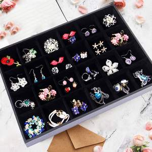 Bandeja de terciopelo negro al por mayor de 35 cm para joyería, bandeja de exhibición de lujo para pulseras, collares y anillos para escaparates de joyería - Product Image 5