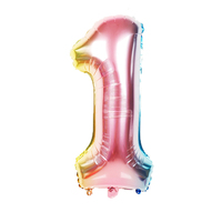 Ballons personnalisés pour fête d'anniversaire, nombres de 0 à 9 ballons en aluminium dégradé de couleur arc-en-ciel, 32 pouces, 1 pièce
