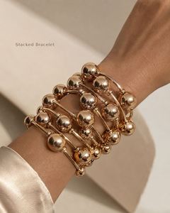 Nouvelle Arrivée Mode Vente en Gros Économique Bracelets Unisexe Élastiques Vintage en Alliage d'Or 18 carats avec Boules Punk et Jonc Massif pour Anniversaire US - Product Image 6