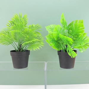 Plante verte artificielle en pot style nord-européen, imitation feuille de Monstera, pour décoration paysagère - Product Image 6