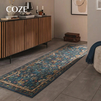 Tapis de salon en laine tissé à la machine de style persan, 11 mm d'épaisseur, antidérapant et écologique, adapté aux animaux domestiques, à poils moyens, type couloir