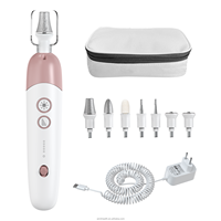 Machine à ongles électrique portable populaire en plastique avec 5 en 1, lumière LED, haute vitesse, faible bruit, lime à ongles, kit de manucure et pédicure