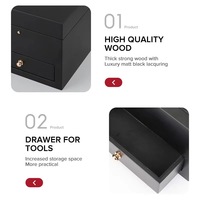 Boîte à montre en bois noir mat de luxe avec tiroir de rangement, étui cadeau pour une seule montre, écologique et recyclable, logo personnalisé, vente en gros