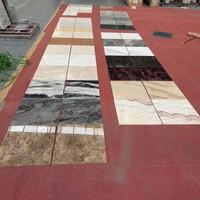 Revêtement mural décoratif en pierre de marbre polie, panneau incurvé pour hôtel et sol