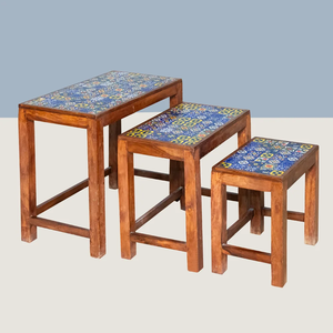 Juego de 3 Mesas Auxiliares Rectangulares de Madera para Sala de Estar, Dormitorio, Muebles Decorativos para el Hogar - Product Image 1