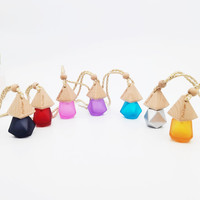 Désodorisant de voiture vide en verre pour voiture, bouteille de parfum, rechargeable, rouge, rose, jaune, argent, luxe, ml