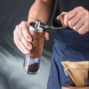Portable Stainless Steel Manual Coffee Grinder with Marble Patterned Grain Hand Crank <strong>Floding</strong> Design - Product Image 2