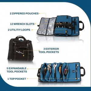 Échantillon Gratuit : Sac à Outils Titan23-XL - Rouleau à Clés et Organisateur - Sac à Outils en Toile et Pochette à Outils pour Électricien - Product Image 2