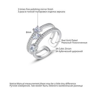 LUOTEEMI Chất Lượng Cao Rõ Ràng Cubic Zircon Bridal Set Trang Sức Thời Trang Vàng Trắng Màu Resizeable Nhẫn Đối Với Phụ Nữ - Product Image 2