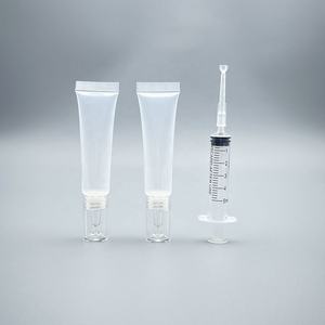 Toptan 10ml 15ml Şeffaf PE Plastik Dağıtıcı Çift Başlıklı İsteğe Bağlı - Açılı Nozul veya Su Damlası Şeklinde Kozmetik Hortum Dağıtıcı - Product Image 5