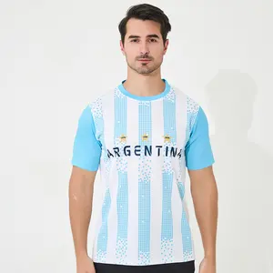 Design esclusivo Argentina maglie da calcio da uomo maglia da calcio blu strisce bianche tuta americana Cup