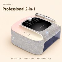 Профессиональная лампа-фрезер для ногтей 2-в-1, 30 светодиодов, 365 нм, 405 нм, 45000 об/мин, перезаряжаемая, с ЖК-экраном, для страз, с возможностью нанесения логотипа, OEM-поставка